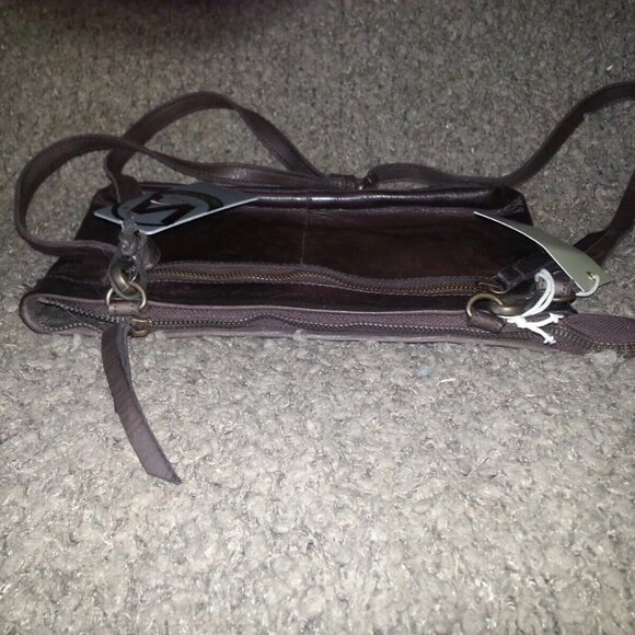 VALENTINA-Dark Brown Woven Leather Crossbody-NEW WITH TAGS - Picture 4 of 5